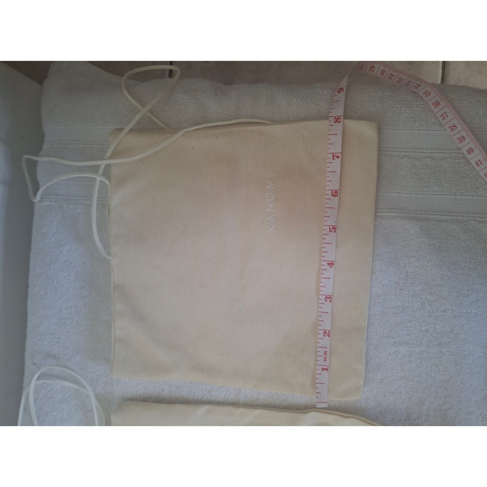 Kanomi Canvas Drawstring Dust Bags Set of 2 Cream Storage Pouches Small Large - Picture 7 of 8